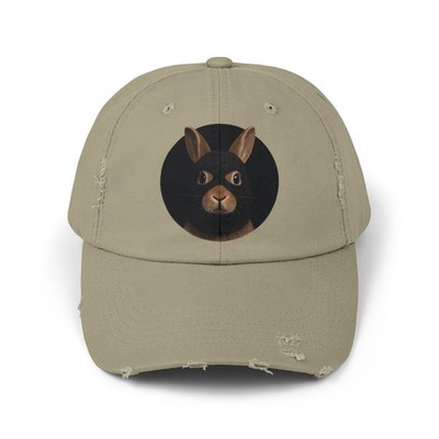 Unisex Distressed Hat Ski Mask Animal Art Rabbit