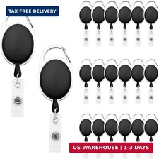Fushing 20Pcs Retractable ID Badge Holders ID Badge Reels with Clip Retractable