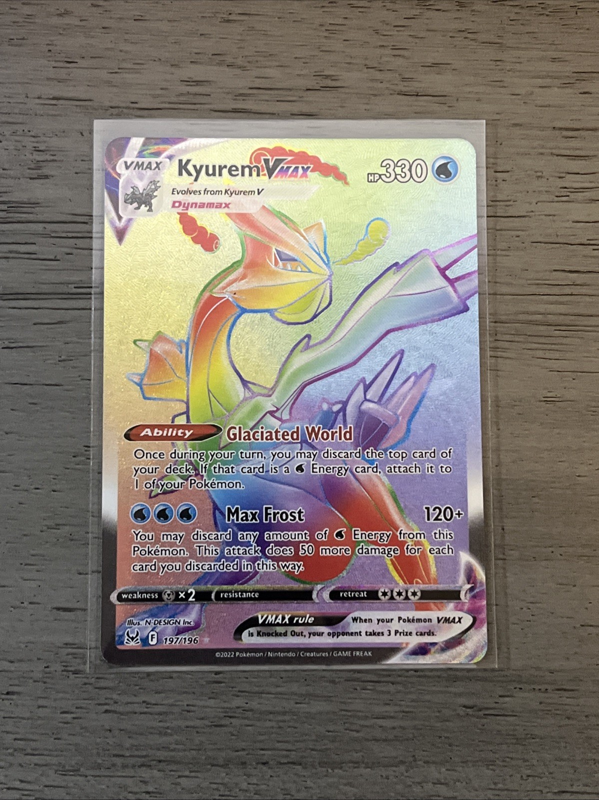 Kyurem VMAX 197/196 Lost Origin Secret Rare Card Near Mint Condition