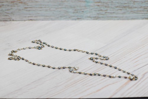 Vintage Style Gray Rice Pearl & Brass Link Necklace – 36", MSRP $120, $34.99 - Photo 5