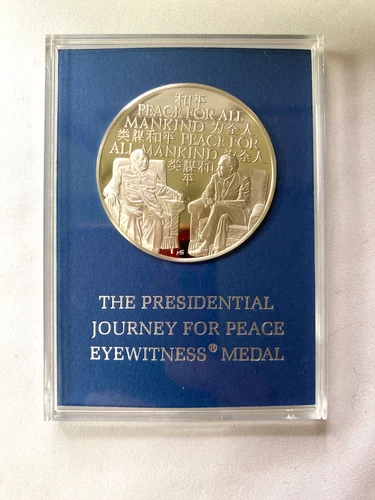 Presidential Journey For Peace Medal Sterling Silver Proof Nixon / China 1972
