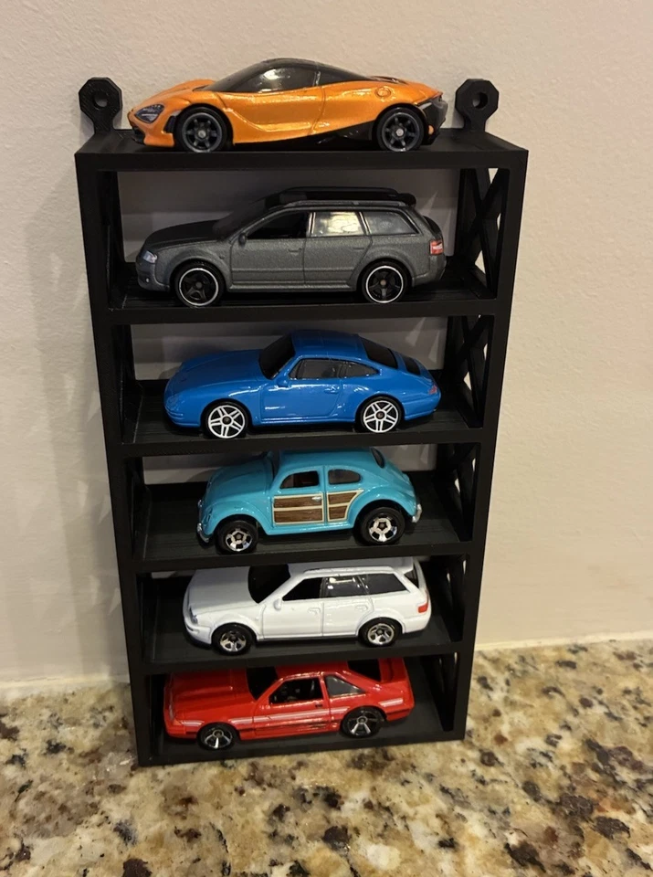 Hot Wheels Display Rack – Wall Mount Holder Fits 6 Cars – Black - Image 3 of 4