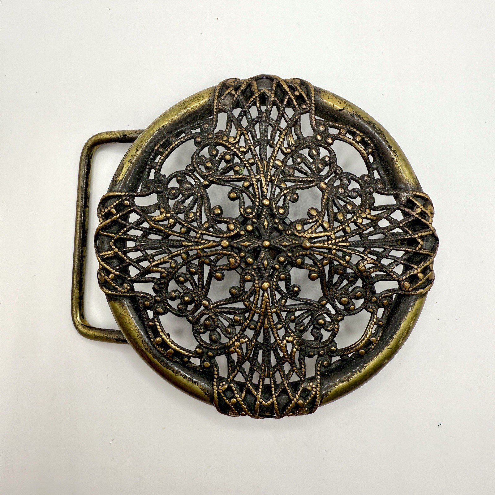 RARE Vintage Art Nouveau 1970s Belt Buckle With Stash Compartment
