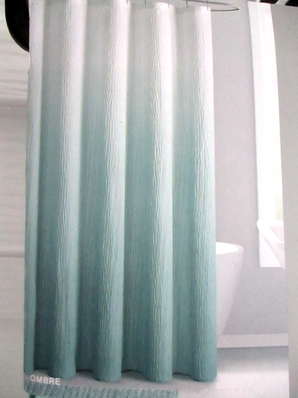 New Hudson & Essex Green Ombre Fabric Shower Curtain 72" x 72"