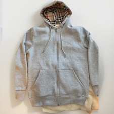 Burberry Grey Zip-Up Hoodie Size Small Men’s