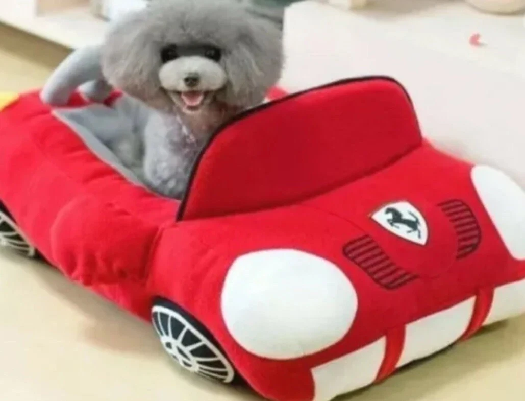 Dog Bed Pet cat New Medium to small Ferrari Car Shaped Convertible
