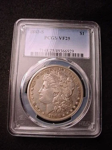 1883-S MORGAN DOLLAR PCGS CERTIFIED VF--25 GREAT KEY DATE DOLLAR!  #70