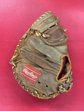 Vtg Lance Parrish Baseball Glove Catcher's Mitt Rawlings RCM40 Deep Well Pocket