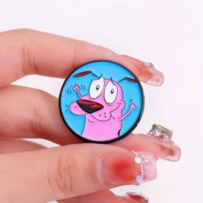 3pk Courage the Cowardly Dog Cartoon Network Cool Round Enamel Pin Bundle New