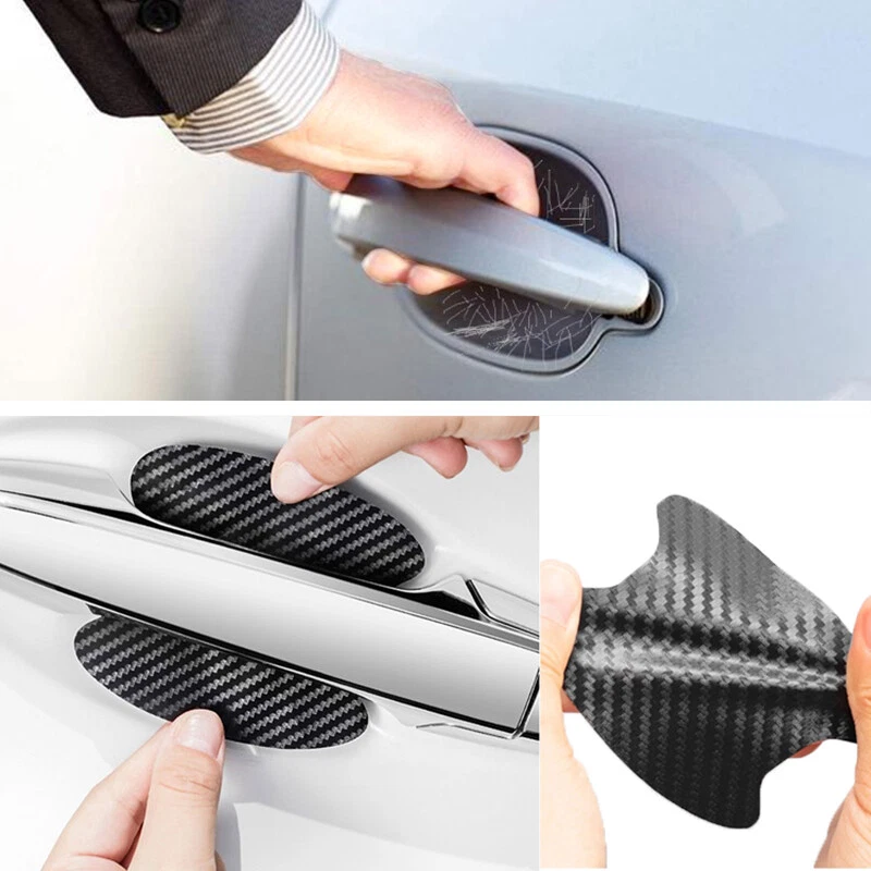 Película protectora de manija de coche resistente a arañazos 4 piezas adhesiva para puerta de coche decoración Foto 4 de 4