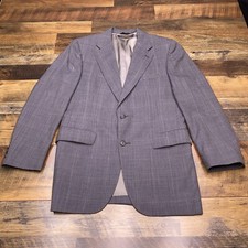 Vintage Brooks Brothers Suit Jacket 38 Gray Plaid Wool Blazer