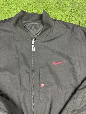 Vintage Nike Reversible Quilted Puffer Bomber Jacket Size Large