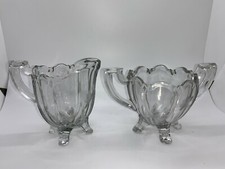 Vintage EAPG Antique Vintage Art Deco Creamer  Sugar Quadruped