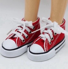 1/3 BJD Doll SD Girl Sneakers Running Shoes 3in 7.5cm Canvas Rubber Shoe Red