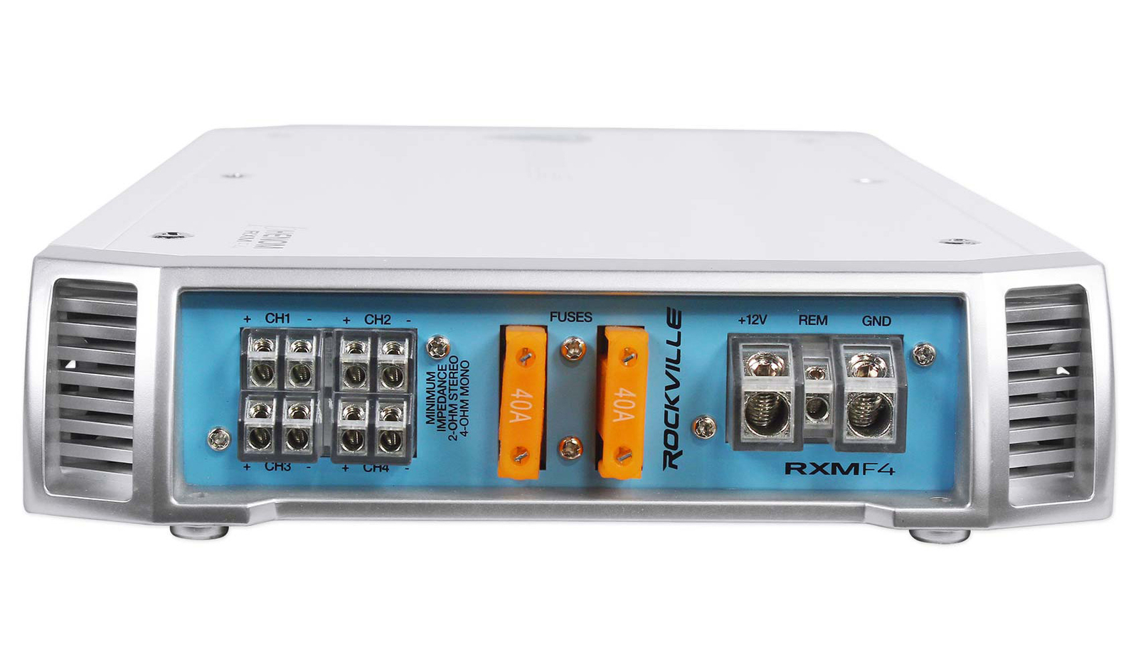 Морской 4-канальный усилитель Rockville RXM-F4 мощностью 2400 Вт пиковой600 Вт среднеквадратичной мощности микрофон PA Комплект усилителей