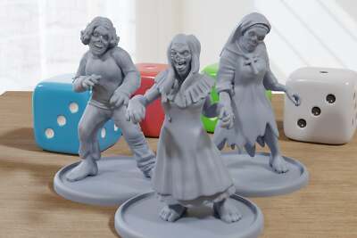 Ugly Zombies - 3D Printed Minifigures for Zombie Post Apocalyptic Miniature Tabl