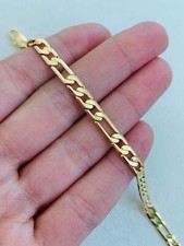 Gold Filled 4mm Figaro Bracelet  Bold Classic Statement