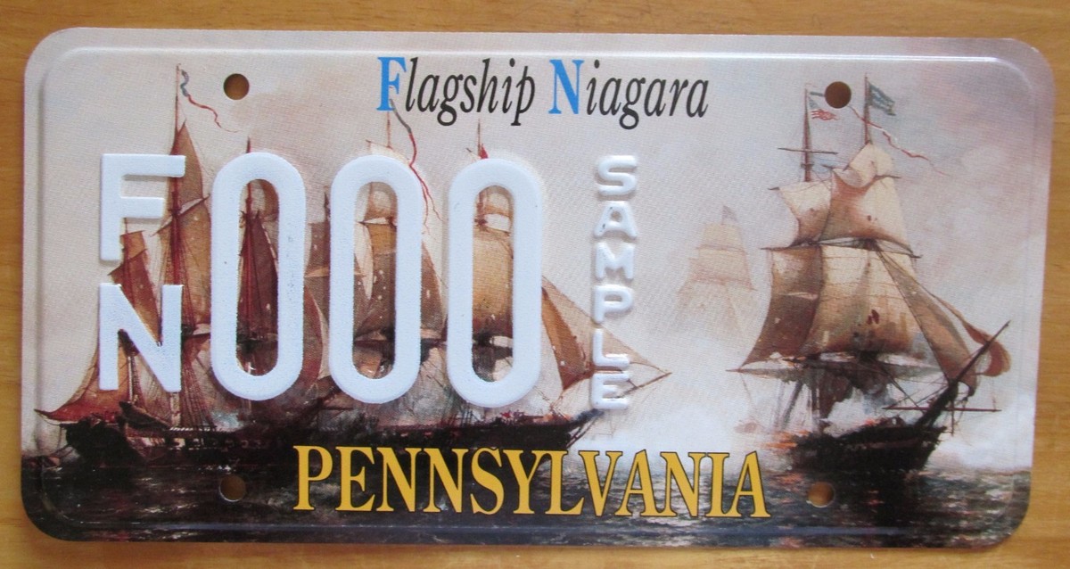 Pennsylvania 1990's FLAGSHIP NIAGARA SAMPLE License Plate SUPERB