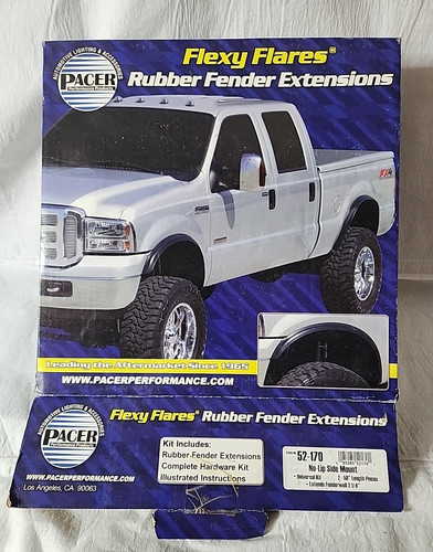 Pacer 52-170 Flexy Flares Rubber Fender Extensions No-Lip Side Mount