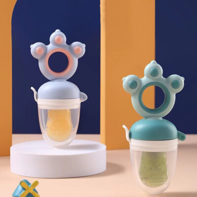 New Baby Feeding Fruit Mesh Bag Kids Cartoon Food Feeder Silicone Infant  Supply