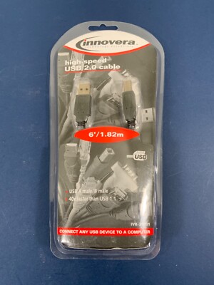 Innovera, High-Speed USB 2.0 cable, 6' / 1.82m, Printer Cable (New / OEM) B1