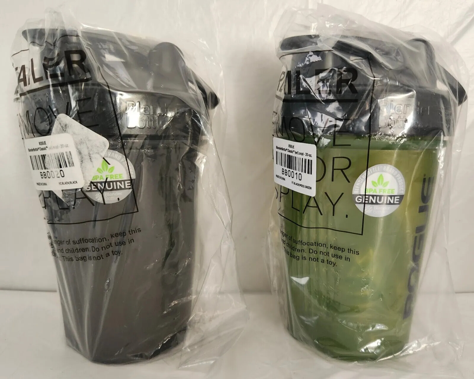 Blender Bottles 20.oz Shaker Mix Cup Loop Top Rogue With Wire Ball - Pick Color