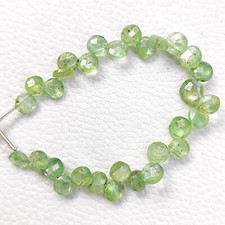 Natural Green Kyanite Gemstone 6 to 7 mm Faceted Coin Shape Beads 5 Inch Strand