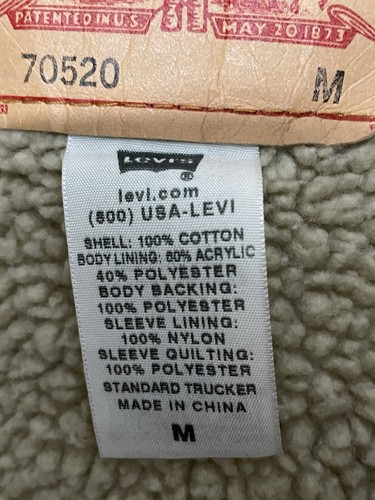 Levi Sherpa Jacket Vest Vintage Rock Star 90s Fashion Style Cut Off 70520 B2 - Picture 12 of 12