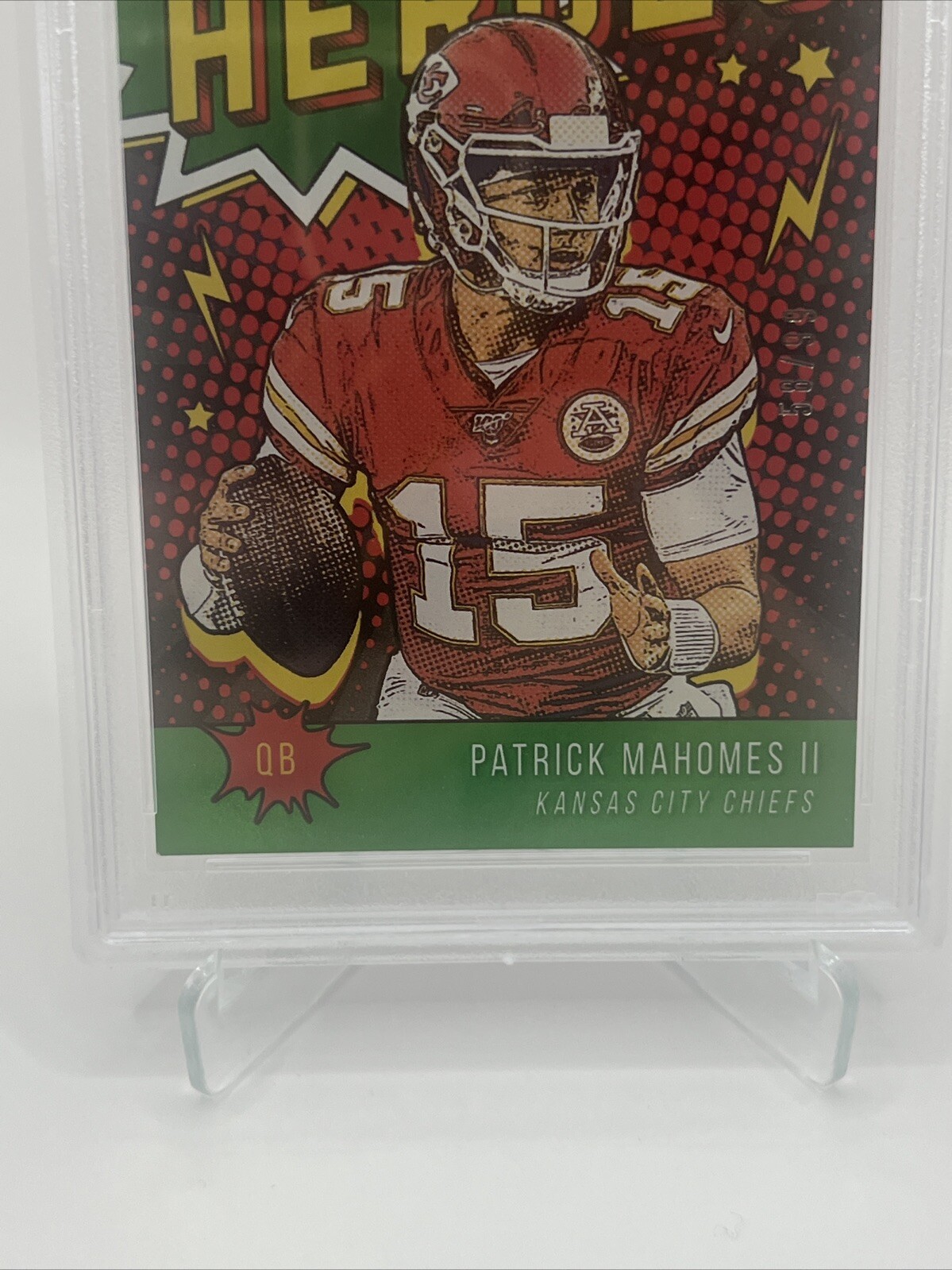 2020 Panini Prestige HEROES Green Insert PATRICK MAHOMES PSA 9 MINT #HEPM 58/99 view 4