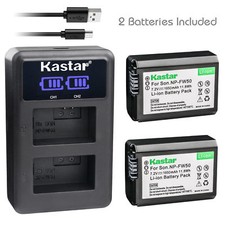 NP-FW50 Battery or LCD Charger for Sony ILCE-7S Alpha 7S a7S, SLT-A37 SLT-A55