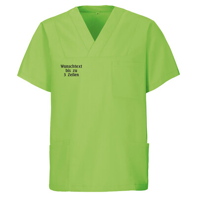Pflege Kasack personalisiert mit Name bestickt Unisex Praxis Klinik Arzt Station