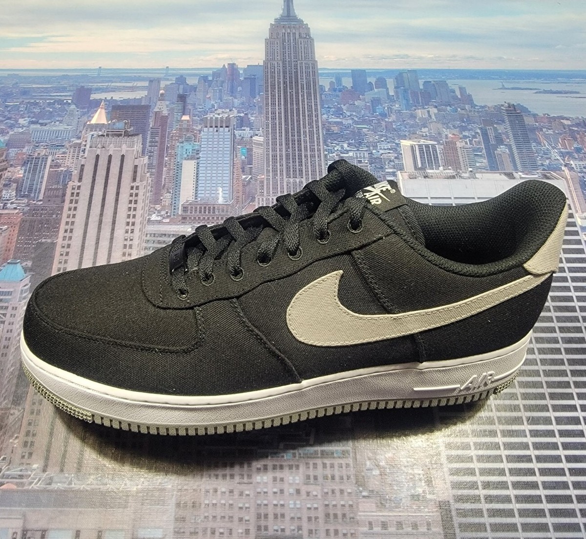 Nike iD By You Air Force 1 Low Canvas Black/Grey-White Size 14