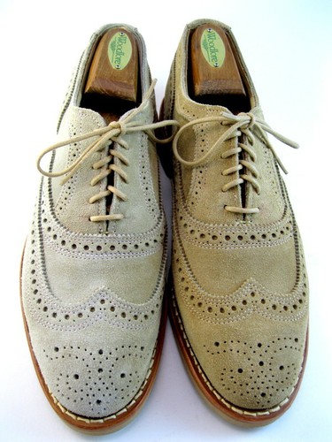 Wingtip Oxfords 8.5 D Camel Suede (653 