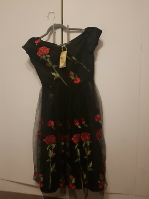 Roiii Fashion Dress M Black Floral New With Tags | eBay UK