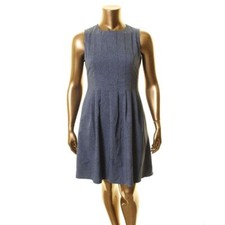 ANNE KLEIN Women's Polka Dot Pleated A-Line Dress TEDO