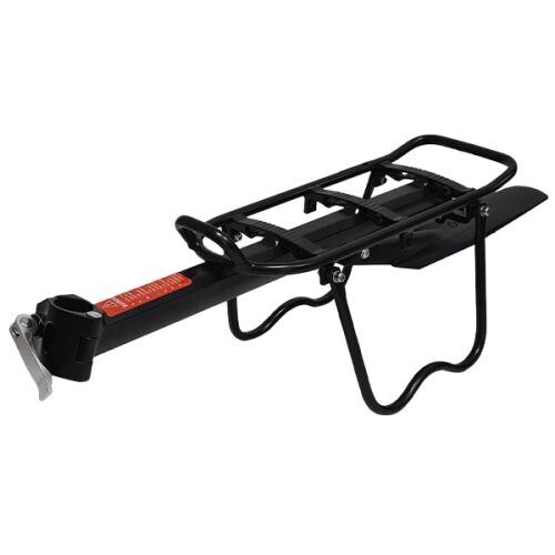 Porte-bagages DOKIO sur tige de selle de diamètre 31,6 mm avec garde-boue noir