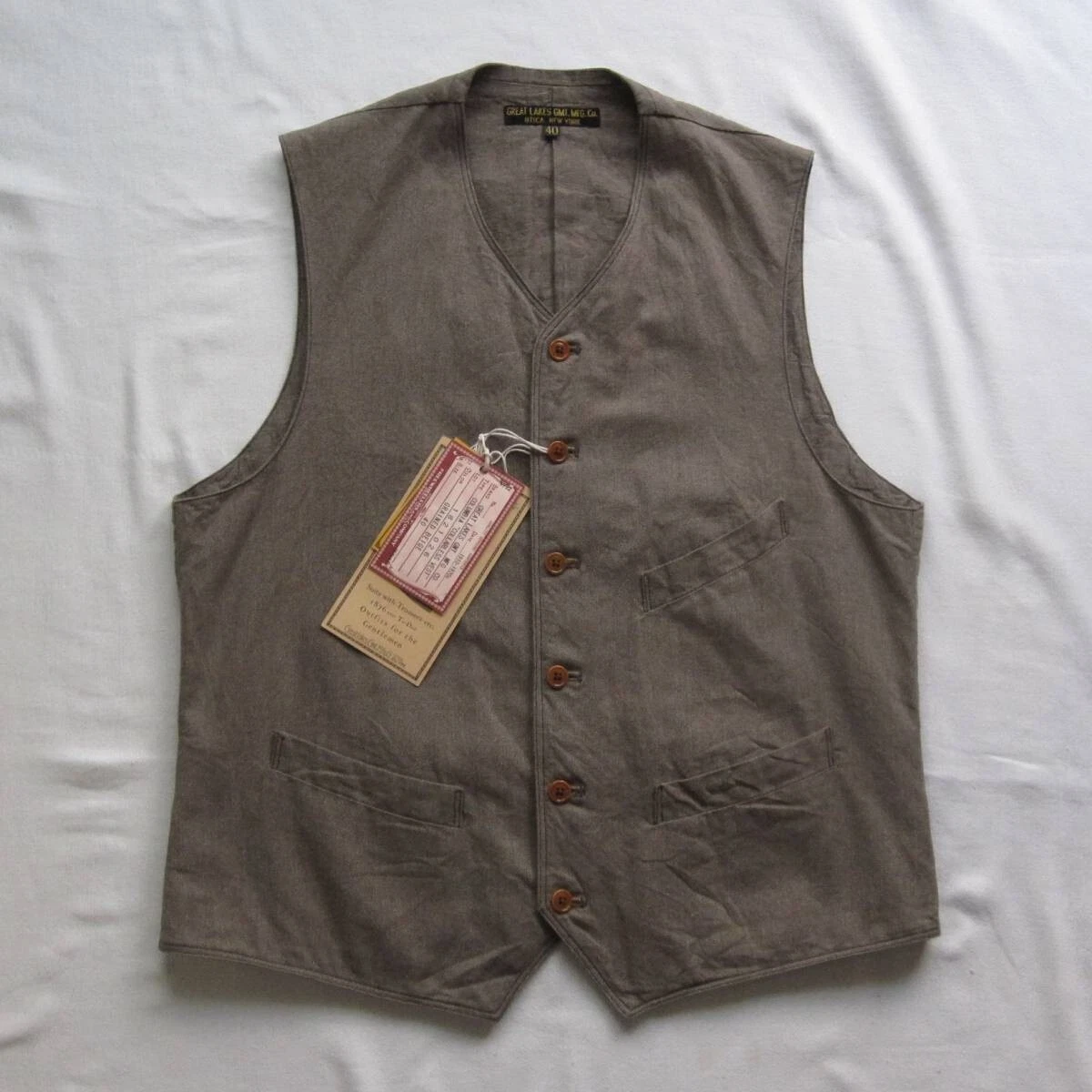 Mens collarless vest sale