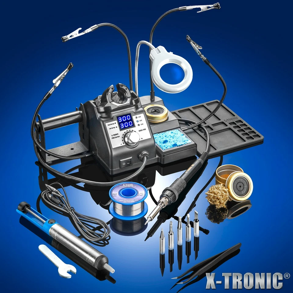 X-Tronic 3060-PRO 75 Watt "Double Digital" Soldering Iron Station Complete Kit - Image 2 of 4