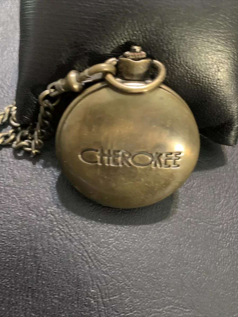 Cherokee Quartz Fashion Modern Pocket Watch Japan Movt Works New Battery