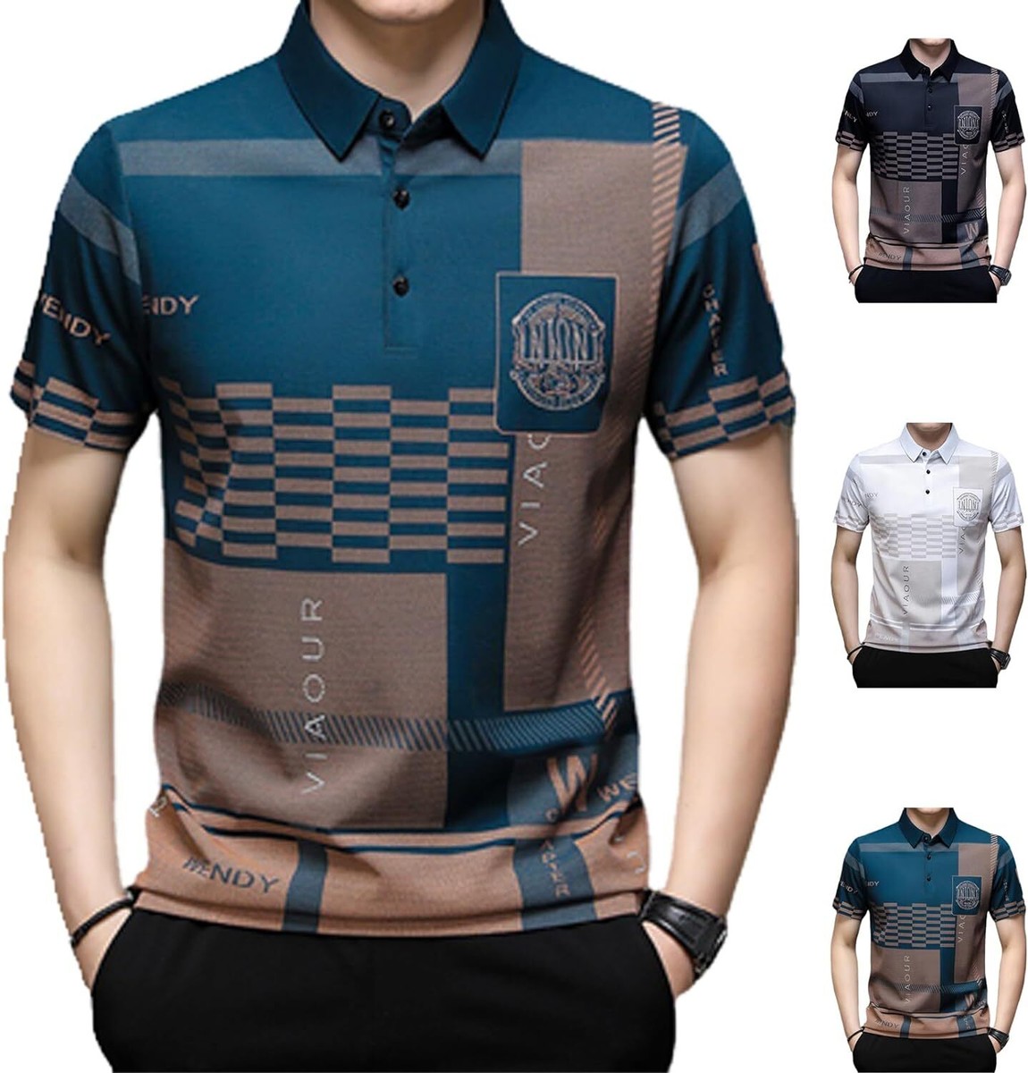 ★★EiDER★★ ICEDRY Icedry Vent Men's Short Sleeve Polo T-S Ice Silk Print Short-Sleeved Shirt Polo for Man | eBay