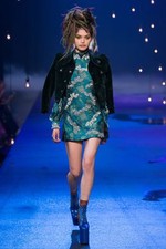 NEW MARC JACOBS Flocked Denim '80s Shrunken RUNWAY JACKET SIZE S/P 729 CROP