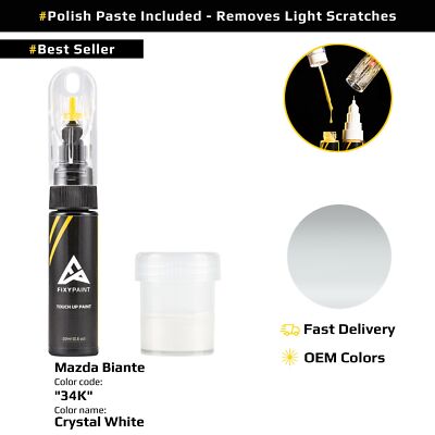 Touch up Paint for Mazda Biante Code: 34K Crystal White