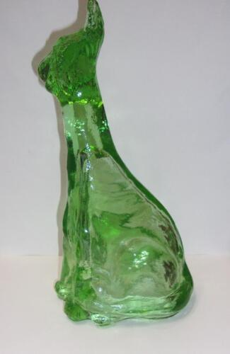 Fenton Glass Apple Green Alley Cat Figurine by Mosser Glass - Picture 3 of 8