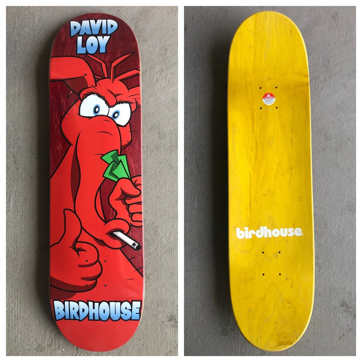 tredobbelt Anvendelse Hurtig Birdhouse David Loy Big Red Skateboard Deck | eBay