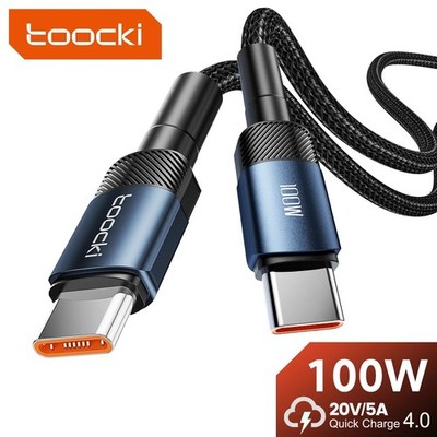 Toocki 100W USB-C auf USB-C Kabel PD Schnellladen für MacBook Samsung Huawei