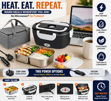 Electric Heated Lunch Box 60W Food Warmer 1.5L Car Truck Home Office UK