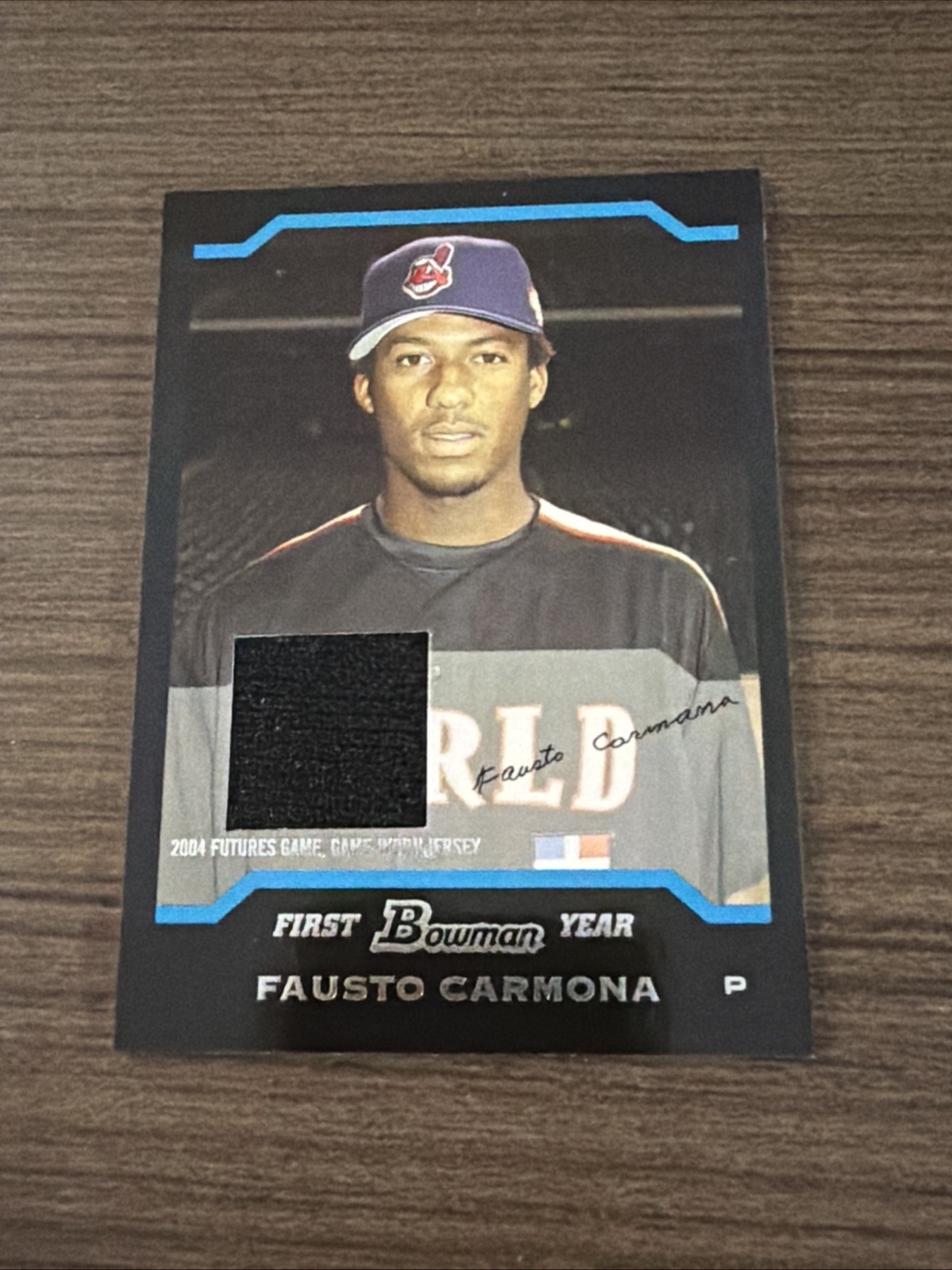 Fausto Carmona 2004 Topps Bowman Game Used Jersey Card #BDP148 Cleveland Indians view 1