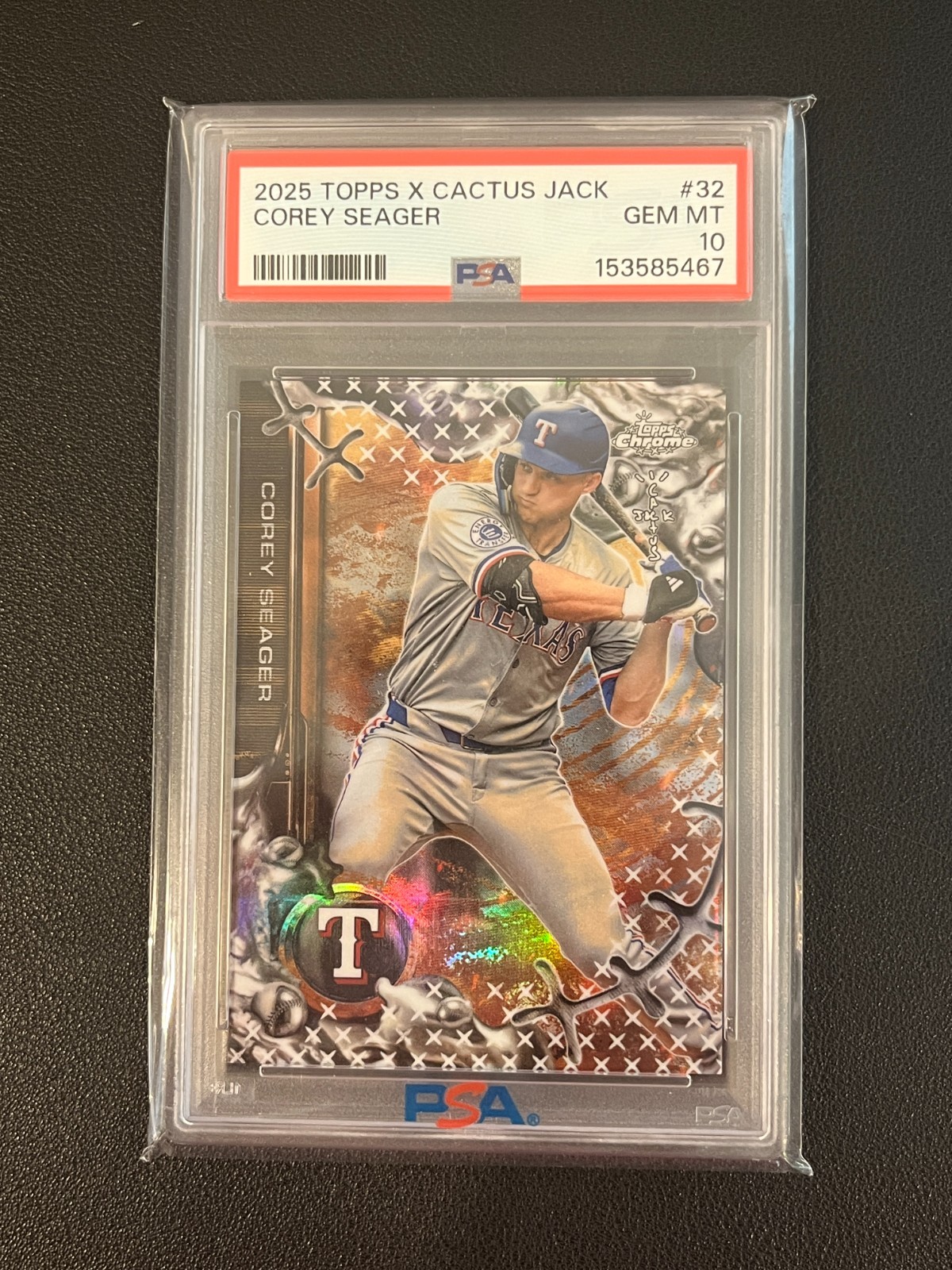 Corey Seager 2025 Topps X Cactus Jack PSA 10 Rangers 32 