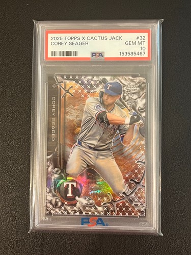 Corey Seager 2025 Topps X Cactus Jack PSA 10 Rangers 32 