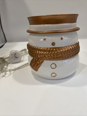 Yankee Candle Snowman Scenterpiece Easy Melt Wax Cup Electric Wax Warmer  -Timer